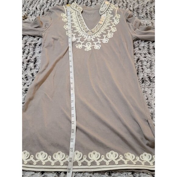 INC International Concepts Embroidery Long Sleeves Beige  SZ Small - Picture 3 of 6